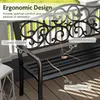 KOMFOTTEU 2-osobowa ławka ogrodowa, metalowa ławka parkowa, Podgląd zdjęcia produktu 2