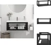 vidaXL Umywalka ścienna na stelażu czarna 79x38x31 cm Podgląd zdjęcia produktu 1
