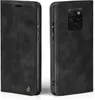 A black flip case for a smartphone is shown from two angles. Produktbild-Vorschau