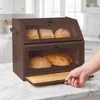 Bambus Brotkasten mit Schneidebrett,Großer Brotbox,2 Etagen Produktbild-Vorschau 2