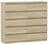 Komoda 160 cm 10 zásuvek skříňka FRAMIRE R-160-S10 sonoma Náhled obrázku produktu 1