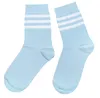 Damen Basic Socken aus Baumwolle Drei Ringel Hellblau Größe Produktbild-Vorschau 1