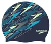 Speedo Printed Silicone Badekappe Blau  Blau One Size Produktbild-Vorschau 2