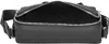 A black Lacoste crossbody bag with the zipper open, showing the interior. Voir les images du produit