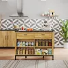 Wyspa kuchenna 120x75 cm (dąb i marmur), blat kuchenny z Podgląd zdjęcia produktu 14