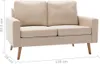 vidaXL 2-Sitzer-Sofa Creme Stoff Produktbild-Vorschau 7