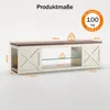 TV-Lowboard Landhausstil 148 cm, Walnuss-Optik, TV-Schrank Produktbild-Vorschau 7