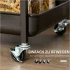 HOMCOM HOMCOM Küchenwagen - 2 Tabletts - Schwarz/Braun - Produktbild-Vorschau 4