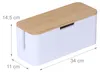 Relaxdays kabelbox voor stekkerdoos, bamboe, met deksel, Productafbeelding-voorbeeld 4