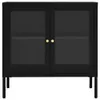 vidaXL Sideboard Noir 70x35x70 cm Acier et verre Voir les images du produit 3