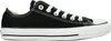 A side view of a black Converse Chuck Taylor All Star sneaker with a white sole and white laces. Voir les images du produit