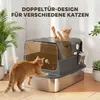 PawHut Katzenklo Edelstahl mit Deckel XXL Katzentoilette Produktbild-Vorschau 7