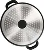 The bottom view of a black pot with a silver, textured base. Náhľad obrázku produktu