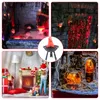 Collage of four scenes: a spooky scene with a cauldron, a Jurassic Park themed scene, a Christmas scene with a child by a fireplace, and a miniature diorama with lights. Produktbild-Vorschau
