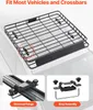 A collage showing a car roof rack and its assembly parts. Produktbild-Vorschau