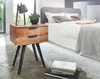 FineBuy Nachtkästchen Akazie Massivholz – Nachttisch mit 2 Produktbild-Vorschau 2