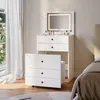 SONNI 3 in 1 Schminktisch mit Stuhl, Kosmetikspiegel, mit 4 Produktbild-Vorschau 2