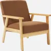 sweeek - Skandinavischer Sessel aus Holz und Cord - Braun Produktbild-Vorschau 1