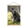 MuchoWow® Textilposter Wolf - Schwarz - Gras 60x90 cm mit Produktbild-Vorschau 1