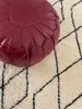Marokkanischer Echtleder Pouf - Ganz Burgund - Produktbild-Vorschau 5