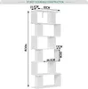 A diagram showing the dimensions of a white bookshelf. Produktbild-Vorschau