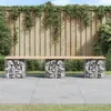 vidaXL Gabionová záhradná lavička 203x44x42 cm Masívne Náhľad obrázku produktu 2