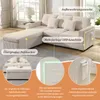 A sectional sofa with an ottoman in a living room setting, with callouts highlighting features. Anteprima dell’immagine prodotto