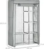 Kleiderschrank Stoffschrank, 6 Fächer, Grau, Produktbild-Vorschau 3