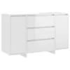 Sideboard 3 Schubladen Hochglanz-Weiß 120x41x75cm Produktbild-Vorschau 2