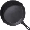 A top-down view of a black cast iron frying pan on a white background. Produktbild-Vorschau
