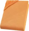 A folded orange fitted sheet on a white background. Produktbild-Vorschau