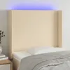 [Home] LED Kopfteil Creme 103x16x118/128 cm Stoff , Neue Produktbild-Vorschau 1