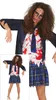 Costume da scolaretta zombie insanguinata blu-bianco-rosso Anteprima dell’immagine prodotto 9