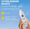 A hand holding a Nivea Sun product against a blue sky background with marketing text. Produktbild-Vorschau
