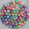 Wachsperlen bunt schimmernd ca. 100 Stück, 8mm, pink, gelb, Náhled obrázku produktu 1