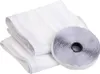 A roll of white hook-and-loop fastener is next to folded white fabric, likely a screen or curtain material. Anteprima dell’immagine prodotto