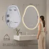 S'AFIELINA Specchio Bagno LED 55 × 85 cm, Asimmetrico, Anteprima dell’immagine prodotto 2
