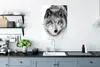 MuchoWow® Poster Wolf mit verschneitem Kopf in schwarz-weiß Produktbild-Vorschau 3