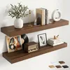 Mensole a parete in legno di noce, 80 cm, set da 2, con Anteprima dell’immagine prodotto 1