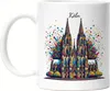 Köln Jeckes Herz Kölner Dom Tasse Weiß Konfetti Fasching Produktbild-Vorschau 1
