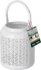 KOTARBAU® Windlicht mit Henkel Metall Weiß ⌀ 12,5 cm Höhe Produktbild-Vorschau 1