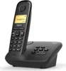 A black Gigaset cordless phone and its charging base are shown against a white background. Produktbild-Vorschau