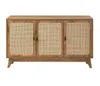 CALICOSY - Buffet 3 portes cannage en rotin naturel L120 cm Voir les images du produit 1