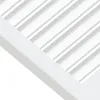 A close-up view of white louvered cabinet doors. Produktbild-Vorschau