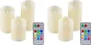 Two sets of three LED candles and two remote controls are displayed on a white background. Produktbild-Vorschau