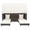 vidaXL Ausziehbares 3-Sitzer-Schlafsofa mit Dach Poly Produktbild-Vorschau 4