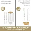 Creano doppelwandiges Trinkglas mit Deckel & Strohhalm Produktbild-Vorschau 3