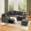 Gerades 4-Sitzer Corduroy Sofa mit Stauraum  unter den Produktbild-Vorschau 1