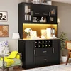Flieks Küche Hochschrank mit Led, Küchenbuffet Produktbild-Vorschau 2