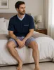 Moonline - Herren Shorty Schlafanzug kurz Pyjama mit Produktbild-Vorschau 3